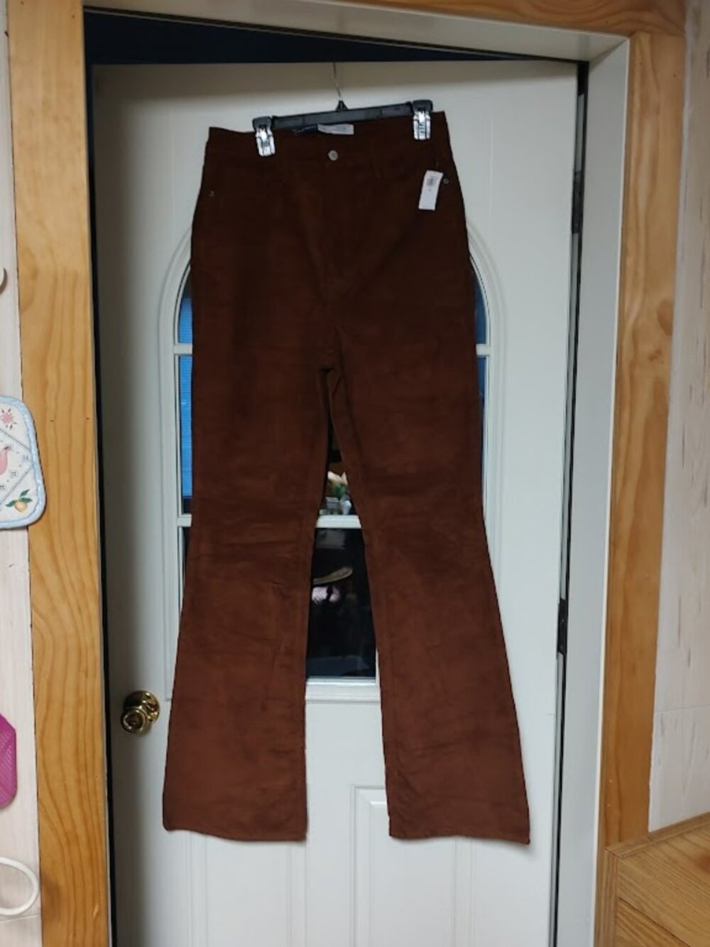 New Old Navy Rust Brown Colored Higher High Rise Flare Corduroy Women's 12 Tall